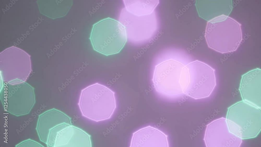 Aufkleber abstract pastel bokeh with hexagonal shapes on gray background, dreamy and calming concept