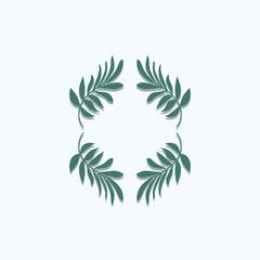 tropical leave frame decoration art vector