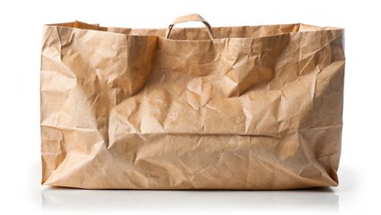 Paper bag isolated on white background with a slight texture