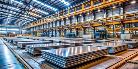 Heavy Steel Plates on a Factory Floor