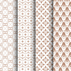 Set of ornamental seamless patterns. Abstract texture template design. Geometric pattern background. Vector illustration