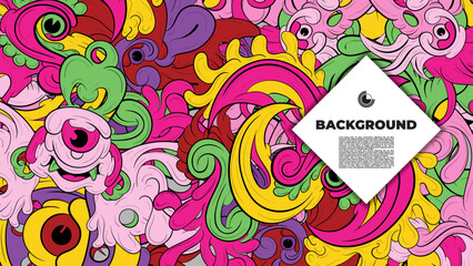 Eye-catching abstract vector wallpaper with vibrant colors and intricate fractal designs, ideal for posters, banners, and fabric prints.