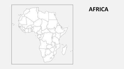 Africa Map. Countries map of Africa. Administrative map of Africa with Countriess names in outline.