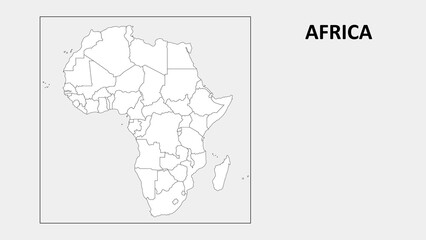 Africa Map. Countries map of Africa. Administrative map of Africa with Countriess names in outline.