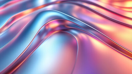 Minimalist 3D white abstract background with rainbow reflections on iron plate lines Symbolizes order within chaos modernity balance clarity and transformation Bright tone with blank space on side

