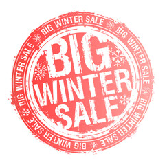 Big winter sale rubber stamp vector imprint template