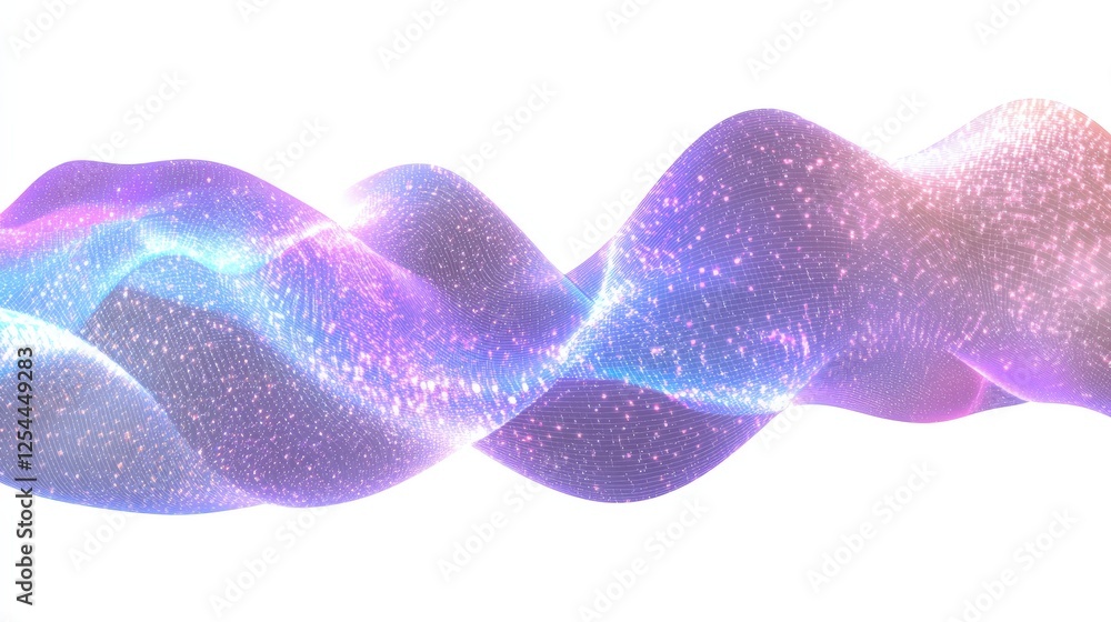 Poster futuristic digital wave representation illustrating big data concepts with vibrant colors and intric