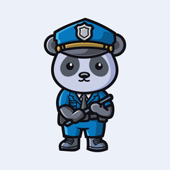 Panda Police Officer Mascot illustration