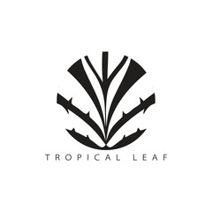 tropical leave frame decoration vector art