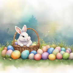 Easter Bunny with Basket and Eggs 14
