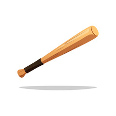 Wooden baseball bat vector isolated on white background.