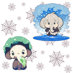 Elephant playing in water