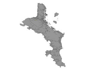 Naklejka premium map of highways on Mahe Island Seychelles country with gray color