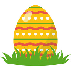 Easter Egg in Grass Illustration