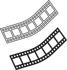 Old rustic movie film textured effect horizontal black line and flat vector isolated on transparent background or wallpaper with borders as movie or retro camera reel design on both sides image.