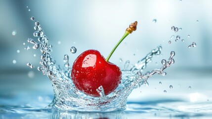 Refreshing Red Cherry Splash: A Vibrant Still Life Photography