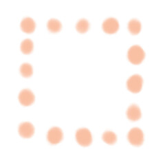ぽってりドットで描いた柔らかな赤色の四角形