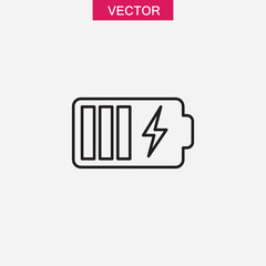 Battery load icon. Battery charge.vector flat black linear illustration for web and app..eps