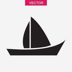 Boat icon, sail icon, ship or yacht icon, simple trendy style illustration for web and app..eps