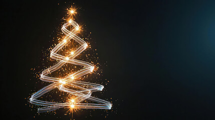 Abstract Sparkling Christmas Tree Graphic Design