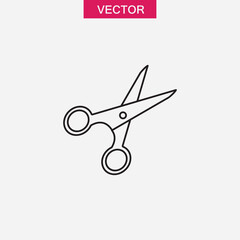 Scissors icon. Vector flat black linear illustration for web and app..eps