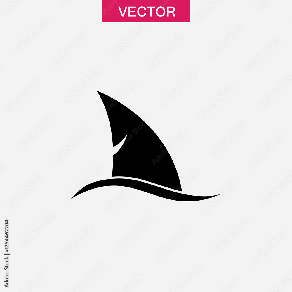 Poster shark fin, wave icon.vector flat black simple trendy style illustration for web and app..eps