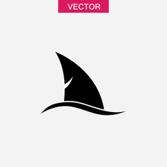 Shark fin, wave icon.vector flat black simple trendy style illustration for web and app..eps