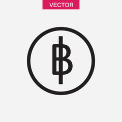 Thailand, baht icon. Vector simple flat black trendy style illustration for web and app..eps