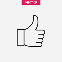 Thumb up icon. vector flat black simple linear illustration for web and app..eps