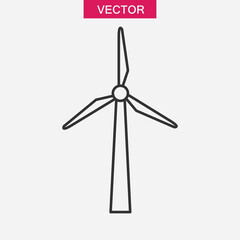 Wind energy, wind turbine icon.vector flat black simple linear illustration for web and app..eps