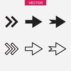 Arrow icon set. Vector fla t black simple trendy style illustration for web and app..eps