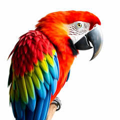 Obraz premium Portrait of a macaw isolated on the white background