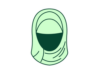 Veil icon. Eid Al-fitr icon. Fill outline icon concept.