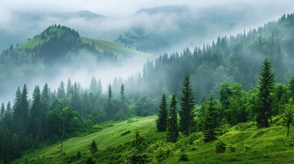 Misty Mountain Landscape