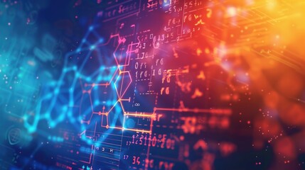 Obraz premium Abstract Digital Network with Glowing Lines