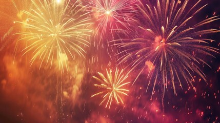 Fototapeta premium Fireworks Display at Night