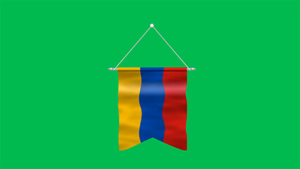 Naklejka premium High detailed flag of Armenia. National Armenia flag. Asia. 3D illustration. Green Background.