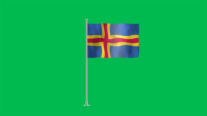 High detailed flag of Aland. National Aland flag. 3D illustration.
