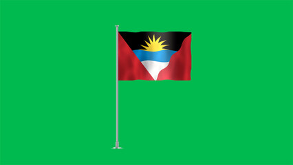 High detailed flag of Antigua and Barbuda. Antigua and Barbuda flag. North America. 3D illustration.