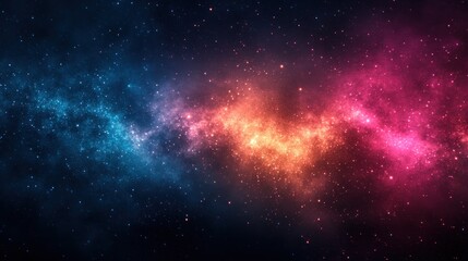 Obraz premium Vibrant nebula in space with swirling colors of blue, orange, and pink.