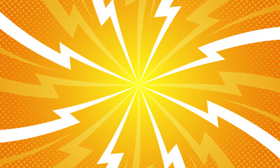 Fototapeta premium Comic style vibrant yellow sunburst background.