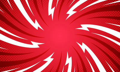 Comic style vibrant red sunburst background.