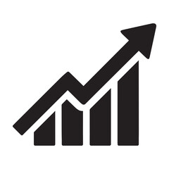 Bars, growth, chart, arrow, sales icon