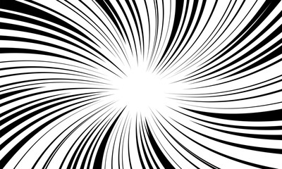 Comic style black sunburst background.