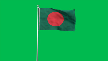 High detailed flag of Bangladesh. National Bangladesh flag. Asia. 3D illustration.