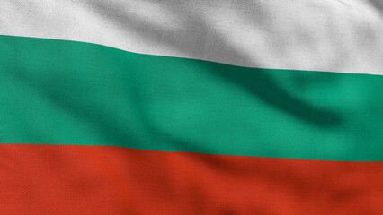 High detailed flag of Bulgaria. National Bulgaria flag. Europe. 3D Render.