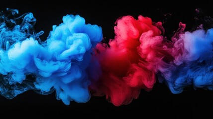 Obraz premium Abstract Swirling Ink in Red and Blue