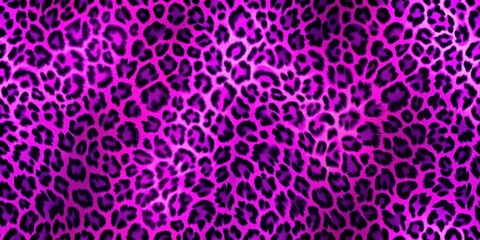 Obraz premium Vibrant purple neon leopard pattern with a modern and edgy twist