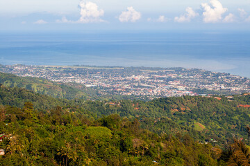 A beautiful view of Dili, the capital of East Timor, seen from a hill on the outskirts of the city. 