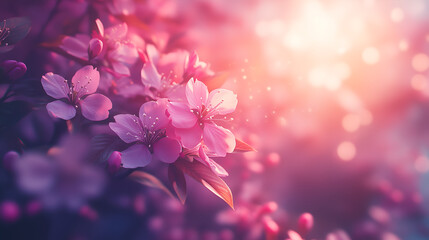 Pink cherry blossoms in full bloom